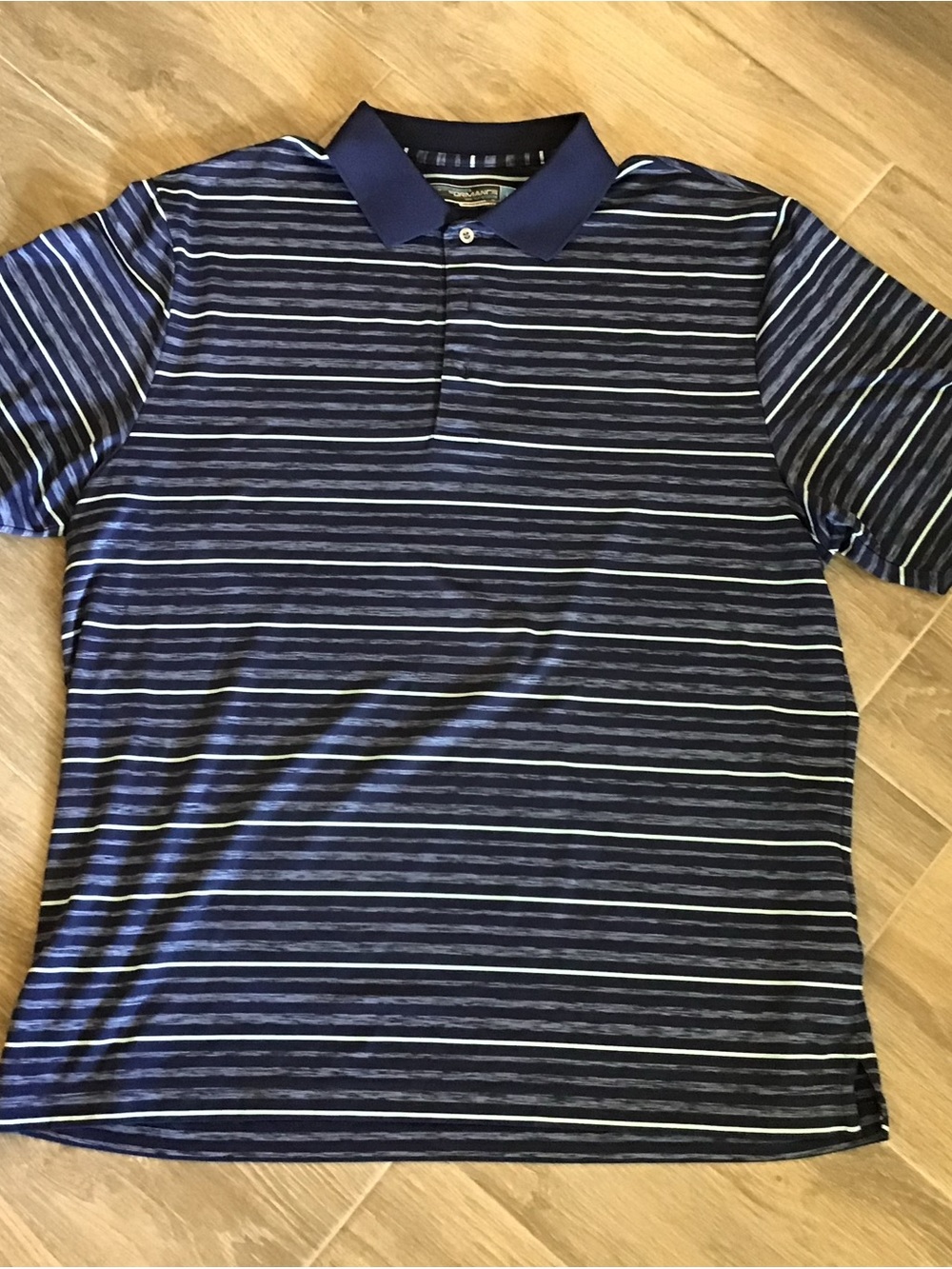 Roundtree & Yorke Navy and Light Blue Striped Polo